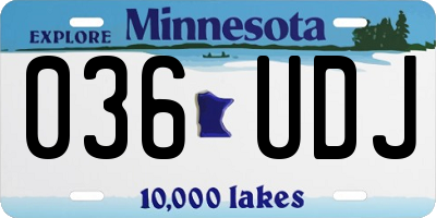 MN license plate 036UDJ