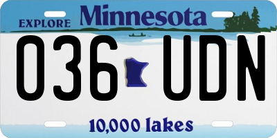 MN license plate 036UDN