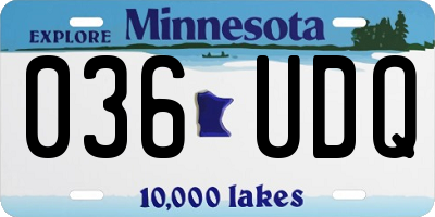 MN license plate 036UDQ