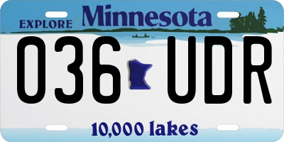 MN license plate 036UDR