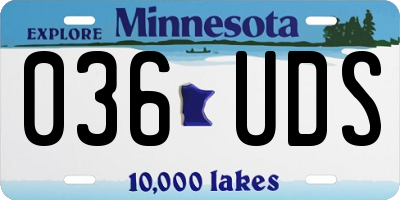 MN license plate 036UDS