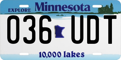 MN license plate 036UDT