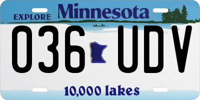 MN license plate 036UDV