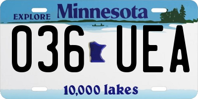 MN license plate 036UEA