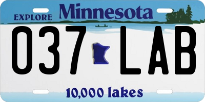 MN license plate 037LAB