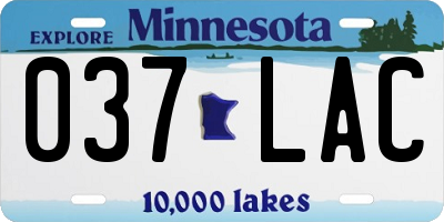 MN license plate 037LAC