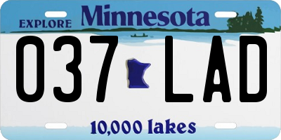 MN license plate 037LAD