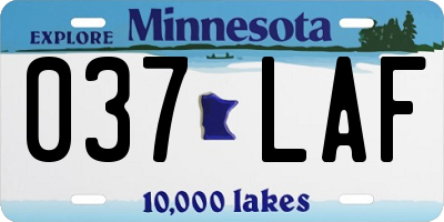 MN license plate 037LAF