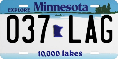 MN license plate 037LAG