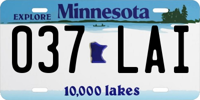 MN license plate 037LAI