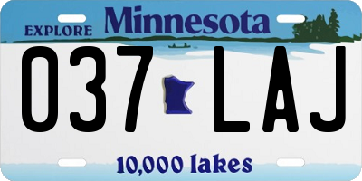 MN license plate 037LAJ