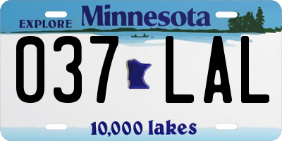 MN license plate 037LAL