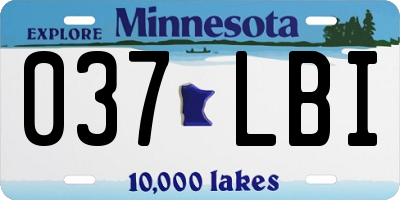 MN license plate 037LBI