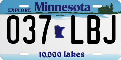 MN license plate 037LBJ