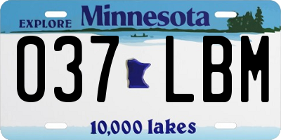 MN license plate 037LBM