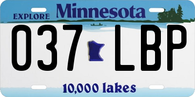 MN license plate 037LBP