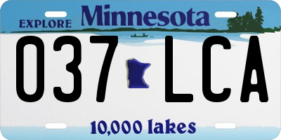 MN license plate 037LCA