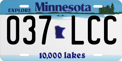 MN license plate 037LCC