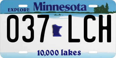 MN license plate 037LCH