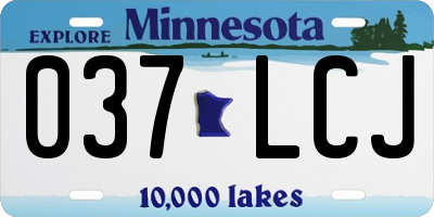 MN license plate 037LCJ