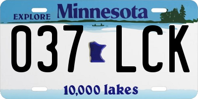 MN license plate 037LCK