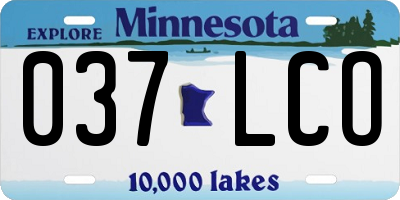 MN license plate 037LCO