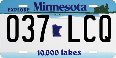 MN license plate 037LCQ