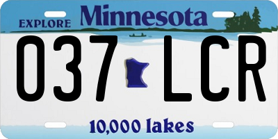 MN license plate 037LCR