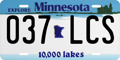MN license plate 037LCS