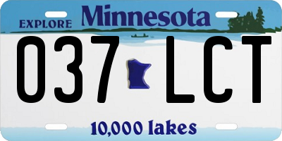 MN license plate 037LCT