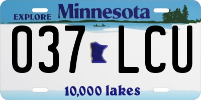 MN license plate 037LCU