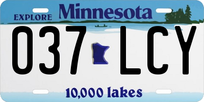 MN license plate 037LCY