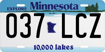 MN license plate 037LCZ