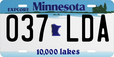 MN license plate 037LDA