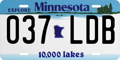 MN license plate 037LDB