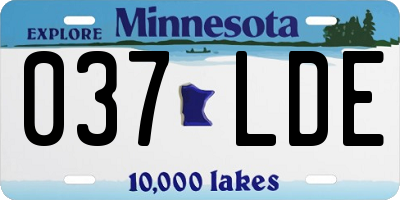 MN license plate 037LDE