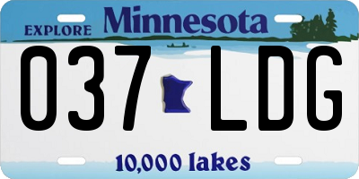 MN license plate 037LDG