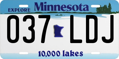 MN license plate 037LDJ