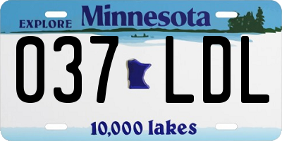 MN license plate 037LDL
