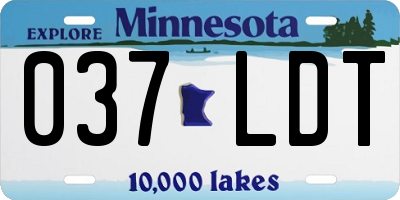 MN license plate 037LDT