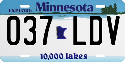 MN license plate 037LDV