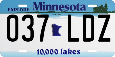 MN license plate 037LDZ