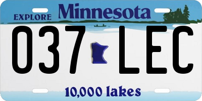 MN license plate 037LEC