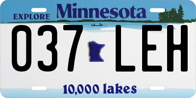 MN license plate 037LEH