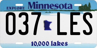 MN license plate 037LES