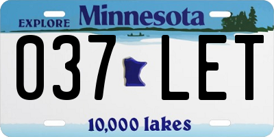MN license plate 037LET
