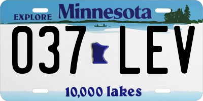 MN license plate 037LEV