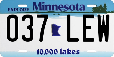 MN license plate 037LEW