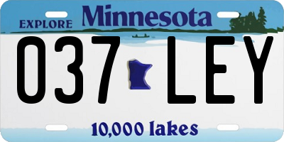 MN license plate 037LEY