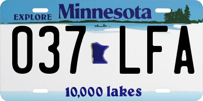 MN license plate 037LFA